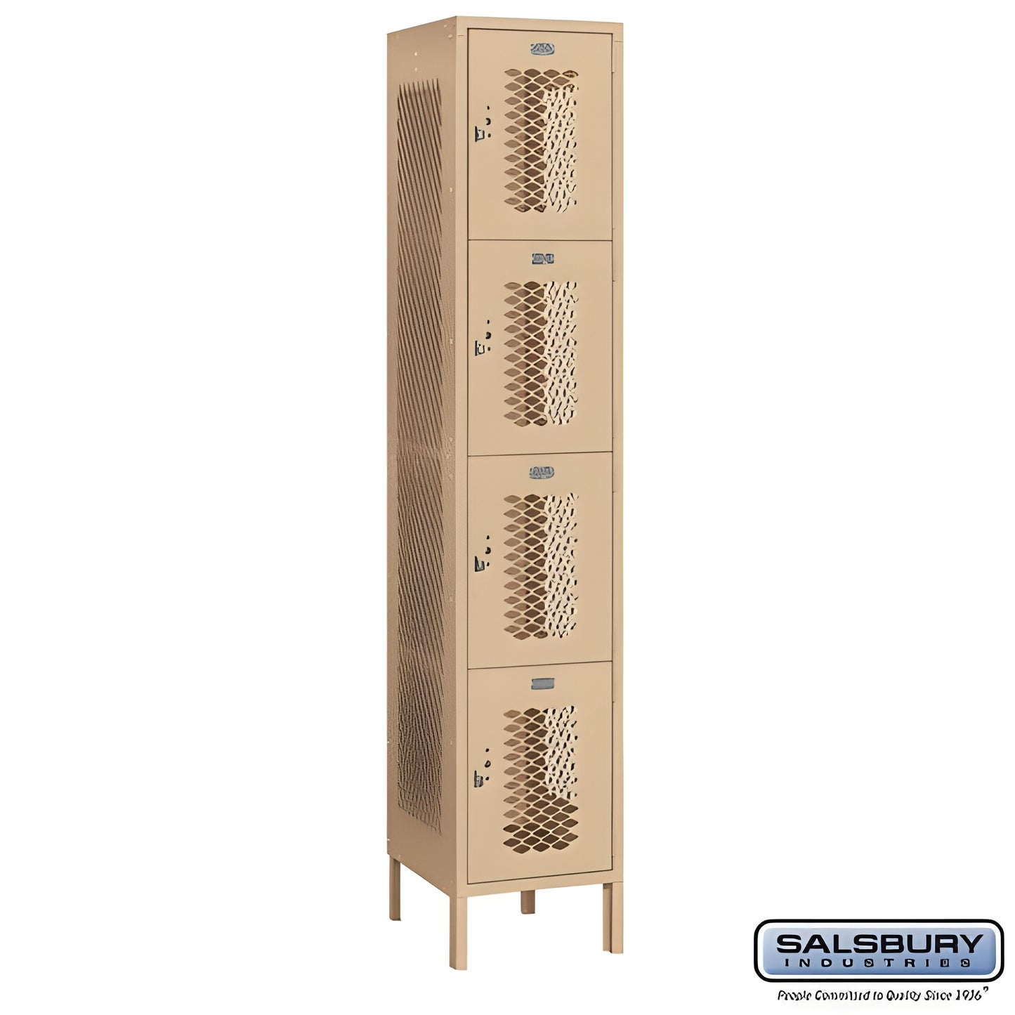Salsbury 15" Wide Double Tier Vented Metal Locker - 1 Wide - 82165GY-U