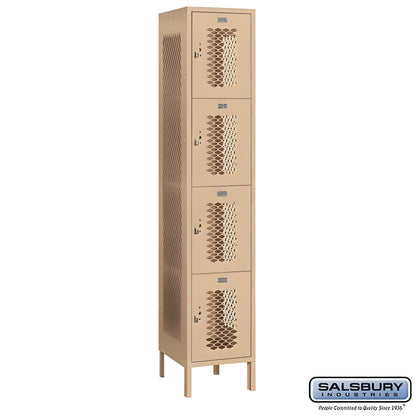 Salsbury 15" Wide Double Tier Vented Metal Locker - 1 Wide - 82165GY-U
