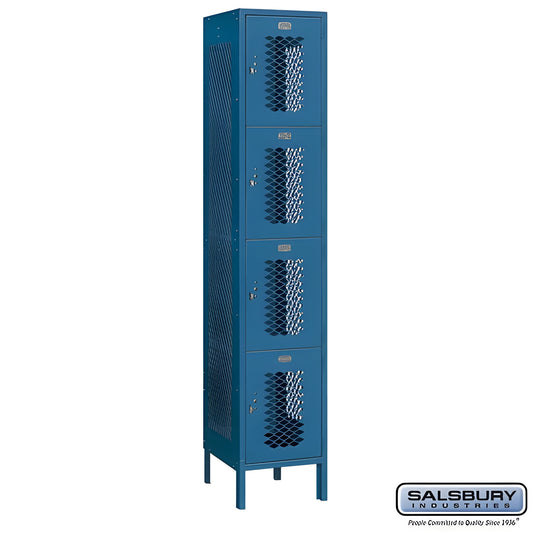 Salsbury 15" Wide Double Tier Vented Metal Locker - 1 Wide - 82165GY-U
