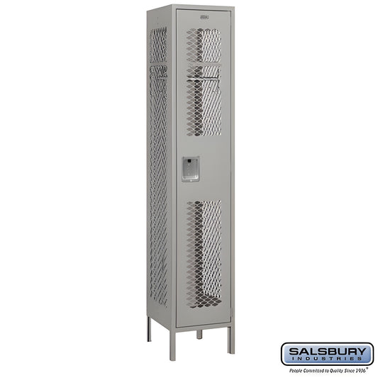 Salsbury 15" Wide Four Tier Vented Metal Locker - 1 Wide - 84168GY-U