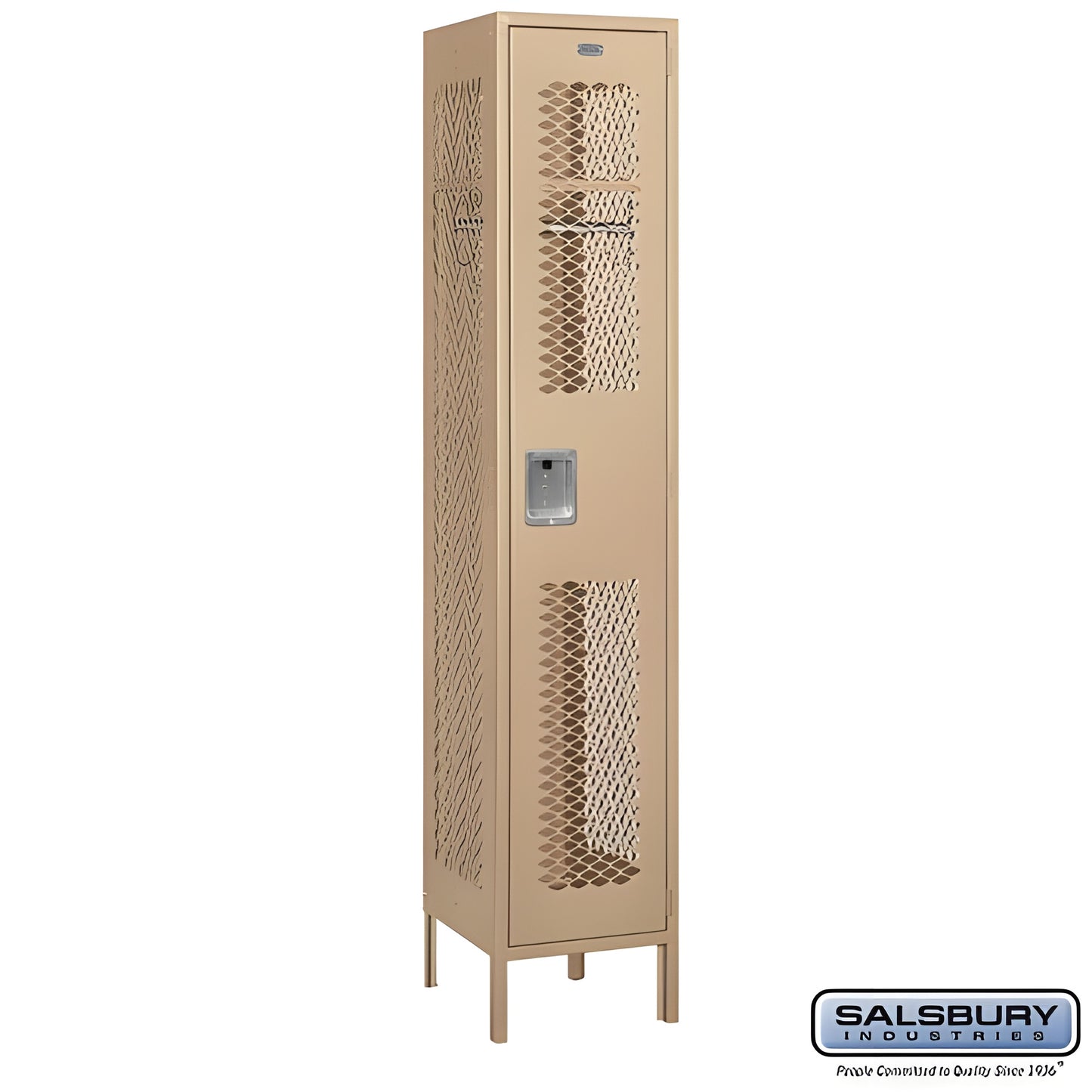 Salsbury 15" Wide Four Tier Vented Metal Locker - 1 Wide - 84168GY-U