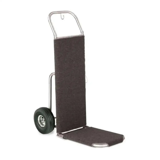 Forbes Industries 1552 24" Standard Handtruck, Brushed Stainless Steel, Black 10” Pneumatic Wheels - 1552