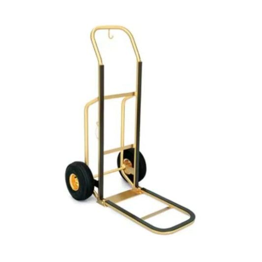 Forbes Industries 1555 23.5" Handtruck in Brushed Brass With 10" Black Pneumatic Wheels - 1555