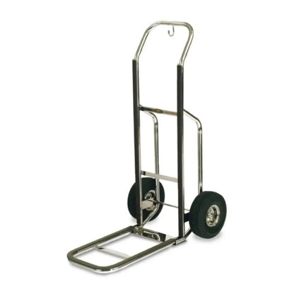 Forbes Industries 1555-PS 23.5" Bellman's Hand Truck Polished Stainless Steel,10" Black Pneumatic Wheels - 1555-PS