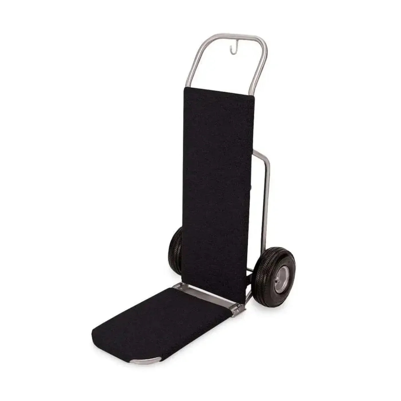 Forbes Industries 1555-CK-SS 23.5" Bellman's Hand Truck Brushed Finish, Wrap Around Carpet Kit, 10" Black Pneumatic Wheels - 1555-CK-SS