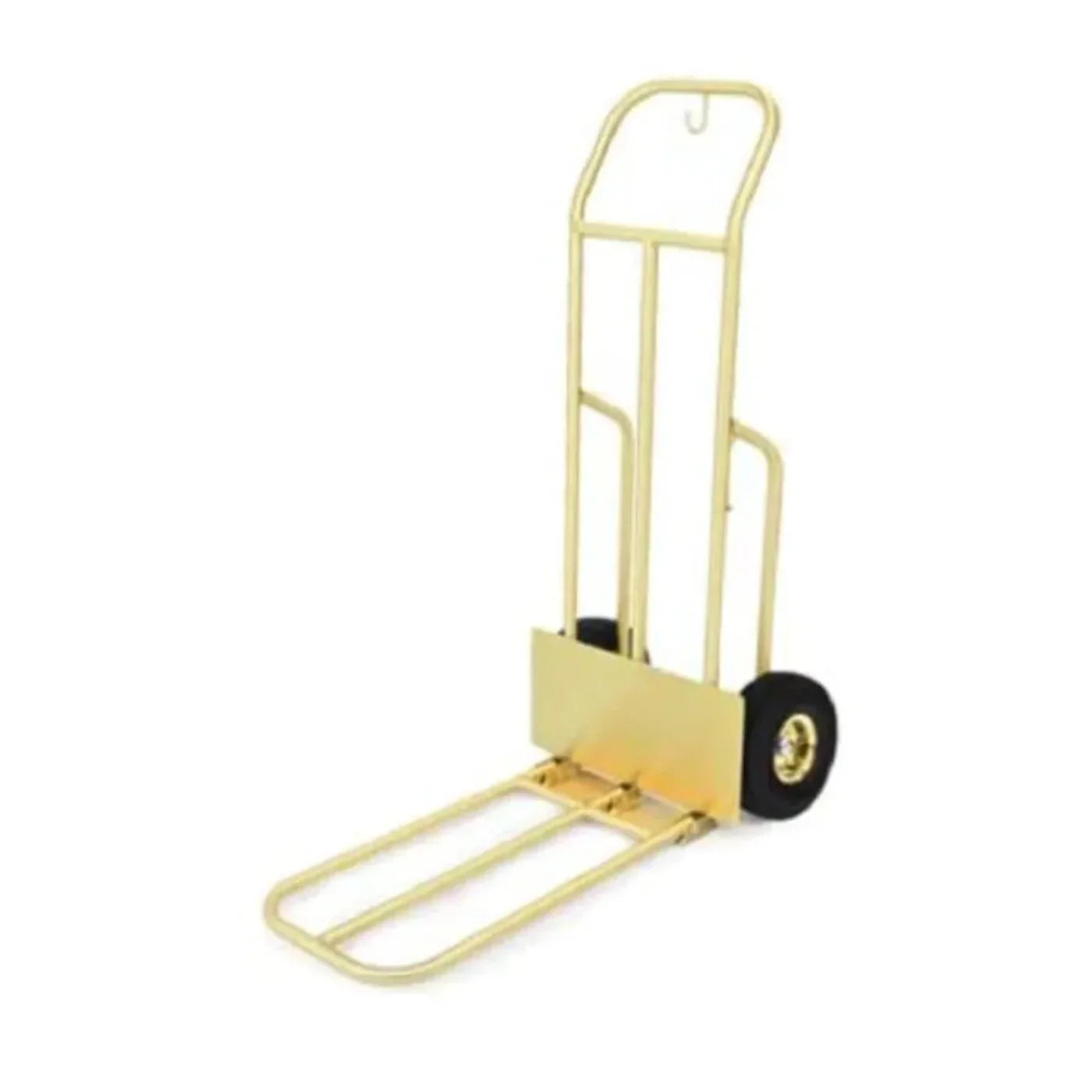 Forbes Industries 1566 29" Deluxe Handtruck, Brushed Brass, 10” Black Pneumatic Wheels - 1566
