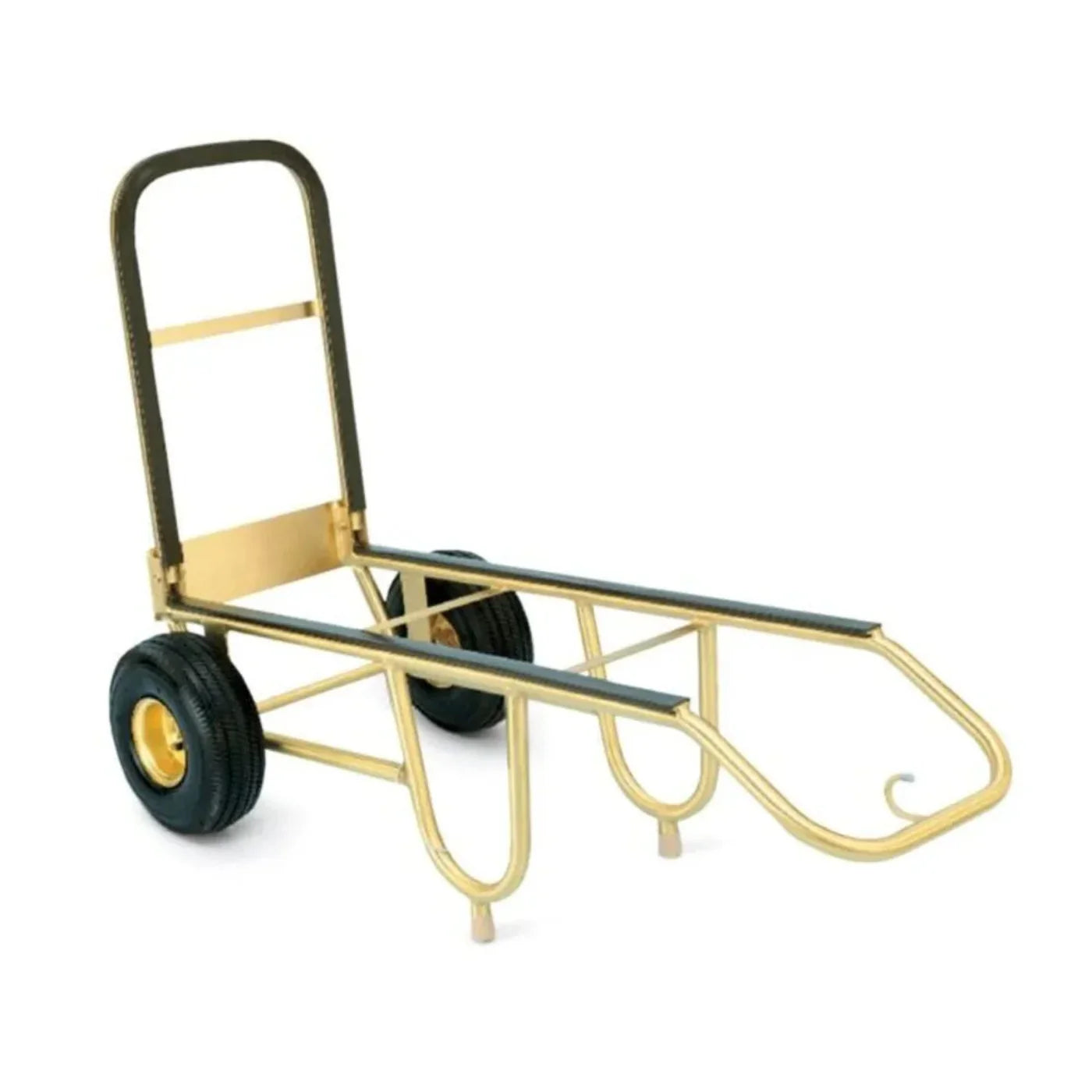 Forbes Industries 1570-B 23.5" Deluxe Handtruck, Brushed Brass, 10” Black Pneumatic Wheels - 1570-B