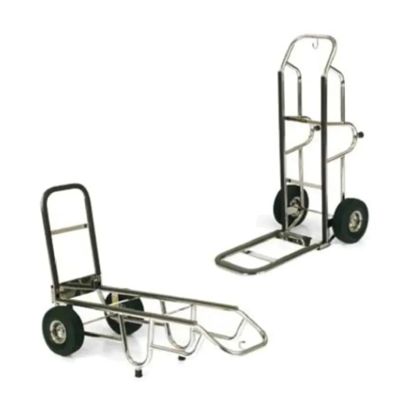 Forbes Industries 1570-B-PS 23.5" Deluxe Handtruck, Polished Stainless Steel, 10” Black Pneumatic Wheels - 1570-B-PS
