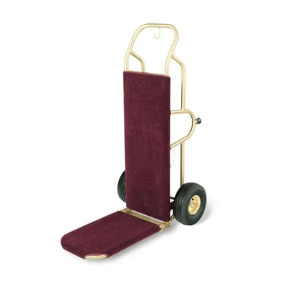 Forbes Industries 1570-CK 23.5" Deluxe Handtruck, Brushed Brass, 10” Black Pneumatic Wheels - 1570-CK