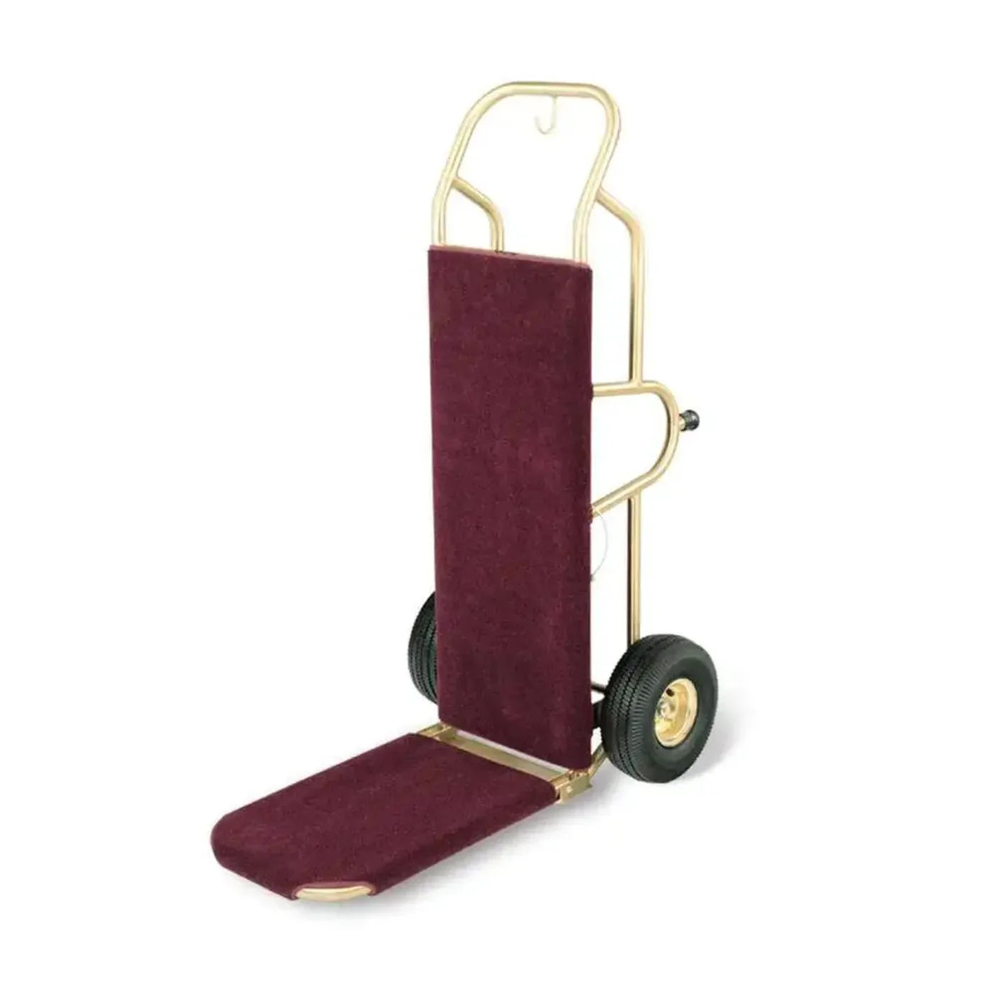 Forbes Industries 1570-CK 23.5" Deluxe Handtruck, Brushed Brass, 10” Black Pneumatic Wheels - 1570-CK