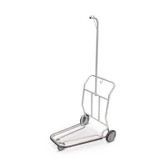 Forbes Industries 1574-HB Self Serve Luggage Cart (Nestable), with Steel Round Tube Frame and Two Vertical Retainers and Hanger Bar - 1574-HB