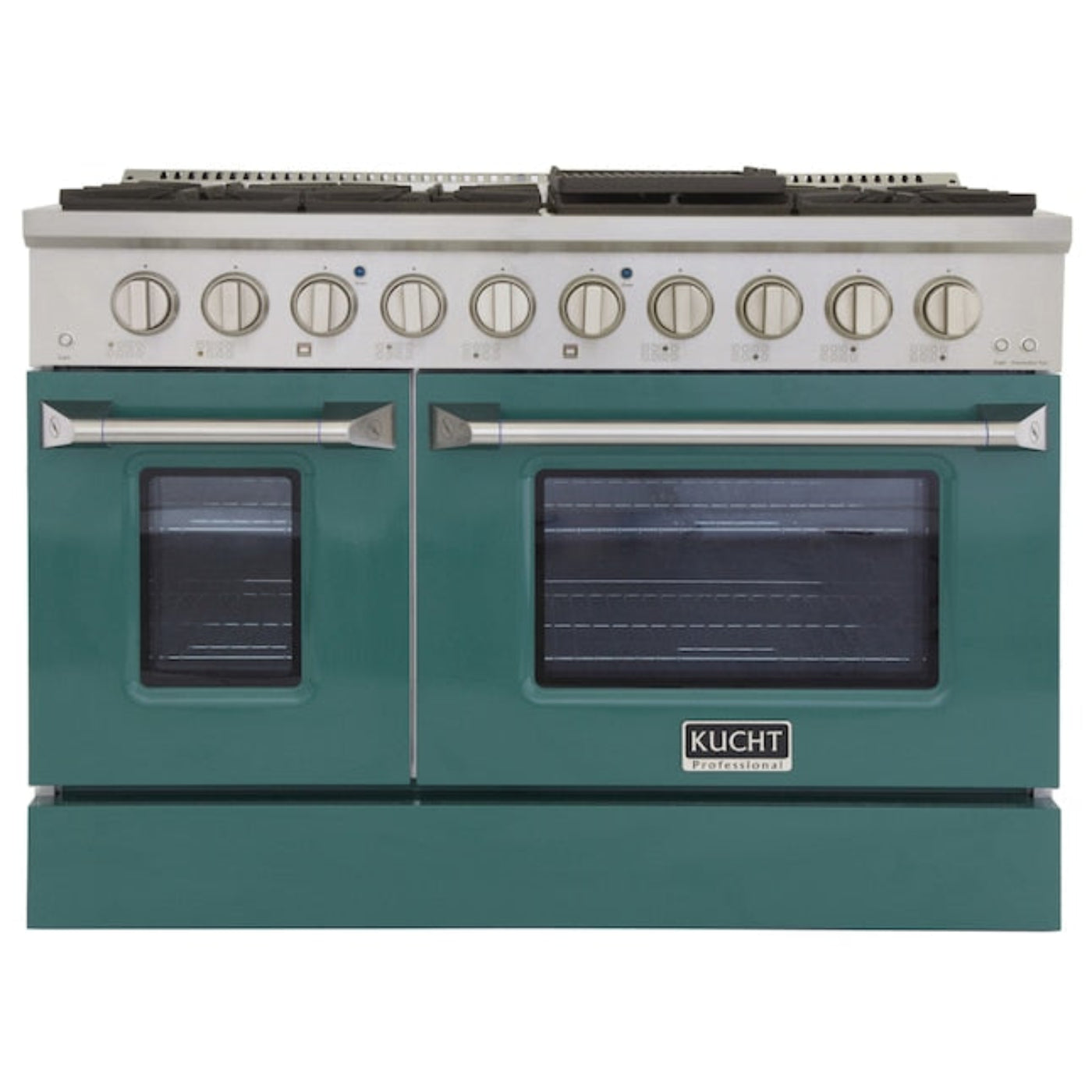 Kucht Professional 48 in. 6.7 cu ft. Natural Gas Range with Green Door and Silver Knobs -  KNG481-G