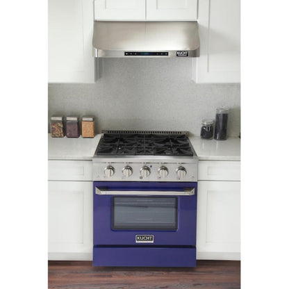 Kucht Professional 30 in. 4.2 cu ft. Propane Gas Range with Blue Door and Silver Knobs, KNG301/LP-B - KNG301/LP-B