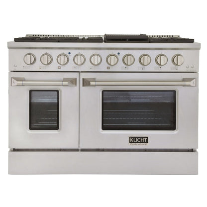 Kucht 48" Pro-Style Propane Gas Dual Fuel Range with 4 Burners in Stainless Steel, -  KDF482/LP-S