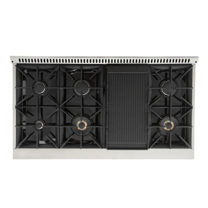 Kucht 48" Pro-Style Propane Gas Dual Fuel Range in Black with Rose Gold Accents, KDF482/LP-K-ROSE - KDF482/LP-K-ROSE