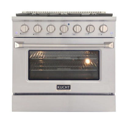 Kucht Professional 36 in. 5.2 cu ft. Propane Gas Range with Silver Knobs,- KNG361/LP-S