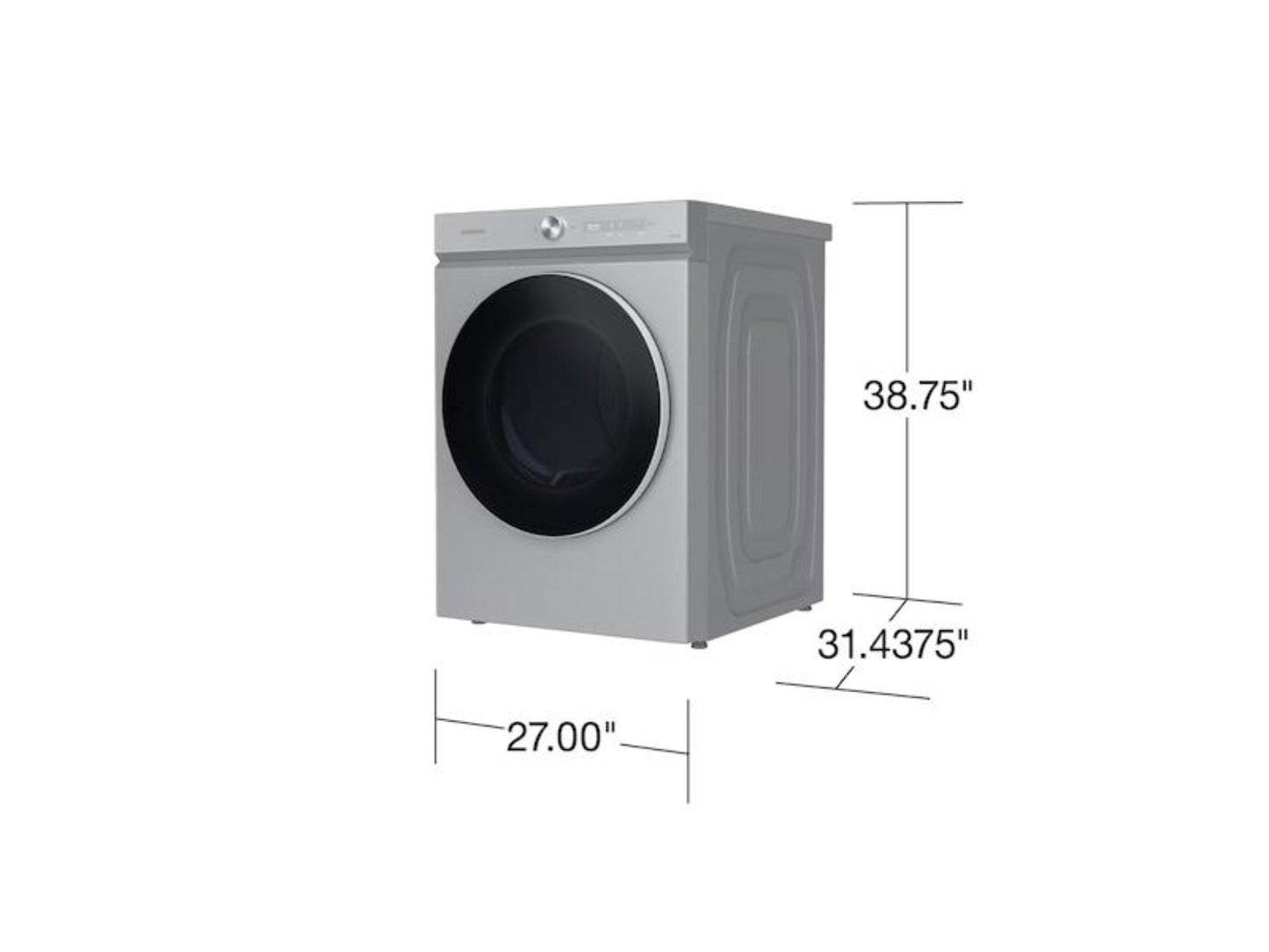 SAMSUNG Bespoke 7.6 cu. ft. Ultra Capacity Gas Dryer with AI Optimal Dry and Super Speed Dry in Silver Steel - DVG53BB8900TA3-KT