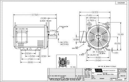 MARATHON GT0016A 7.5HP 1800RPM 213T 460V 3-Phase Motor
