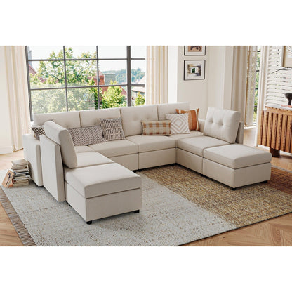 LINSY HOME RUBIK III 6 Seat With 2 Ottomans - S800-A11-62