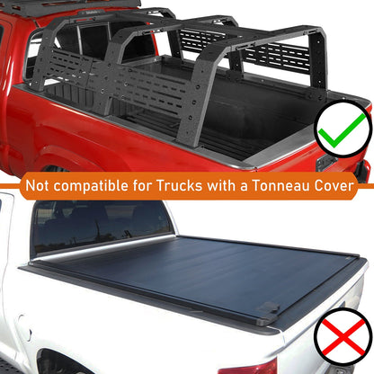 18.8" High Overland Bed Rack Fits Toyota Tacoma & Tundra 6' Bed - Hooke Road - HE.9905-S