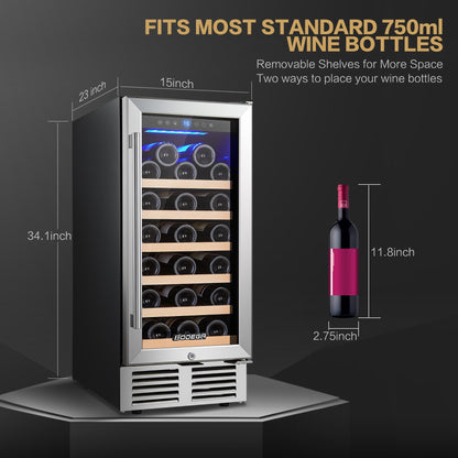BODEGAcooler 15" 26 Bottles Small Wine Refrigerator - JC-85A