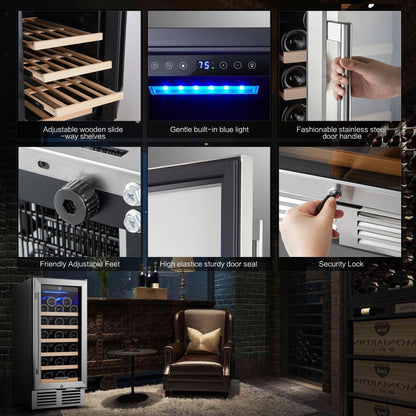 BODEGAcooler 15" 26 Bottles Small Wine Refrigerator