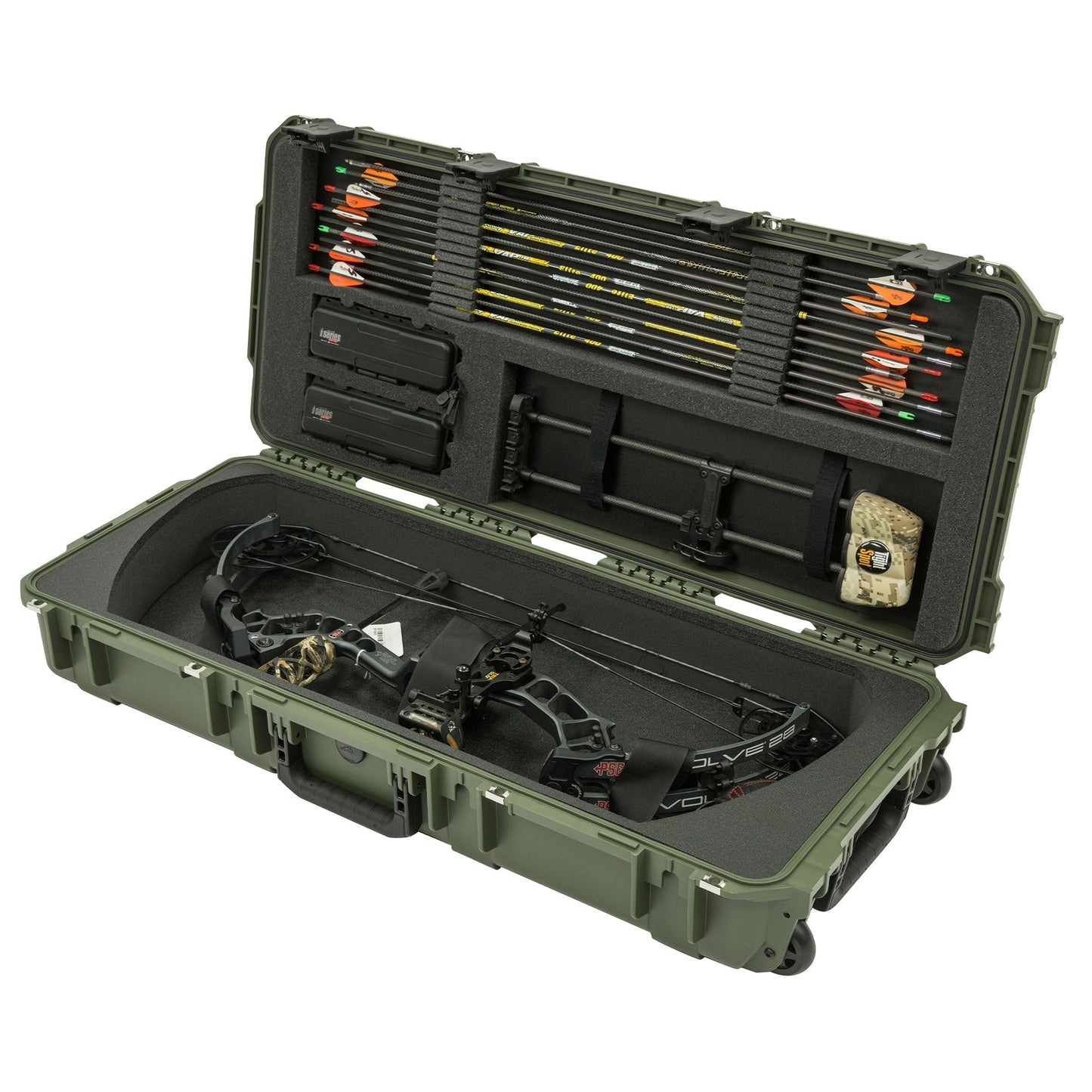 SKB Cases 3614 Hard Plastic Exterior Parallel Limb Bow Crossbow Case, Green - 189868
