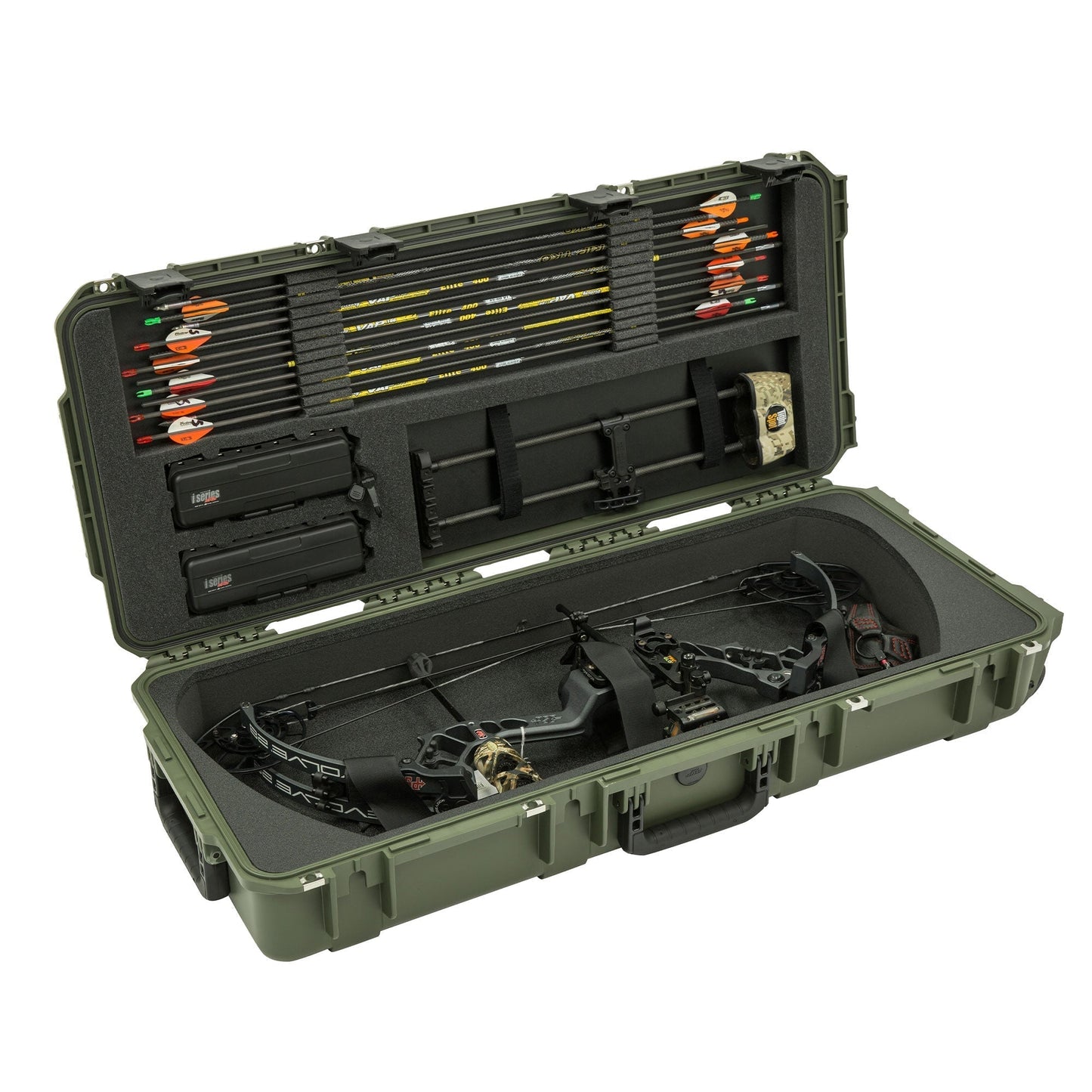 SKB Cases 3614 Hard Plastic Exterior Parallel Limb Bow Crossbow Case, Green - 189868