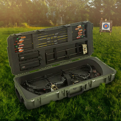 SKB Cases 3614 Hard Plastic Exterior Parallel Limb Bow Crossbow Case, Green - 189868
