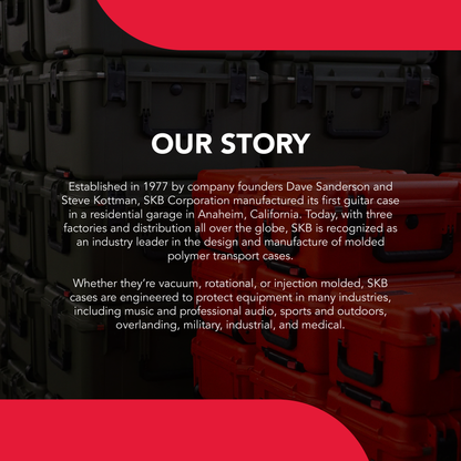 SKB Cases 2SKB-5014 Hard Exterior Waterproof ATA 50-Inch Double Bow Case, Black - 189871