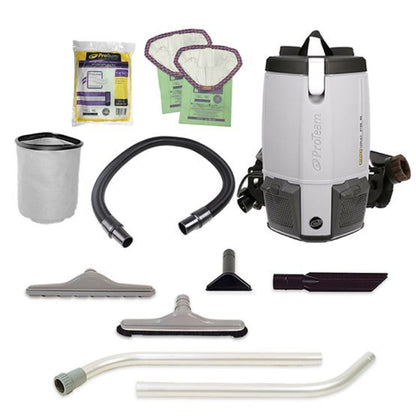 ProVac FS 6, Backpack Vacuum, 6QT, with Restaurant Tool Kit, 11.6lbs - 107363