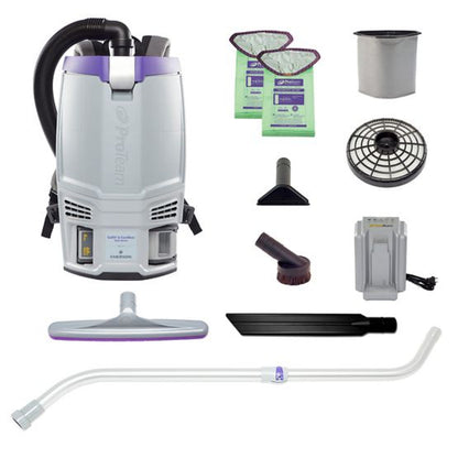Proteam GoFit 6, Backpack Vacuum, 6 QT, Cordless, 4Ah, 51 mins Low, 39 mins High, 13.5lbs - 107782