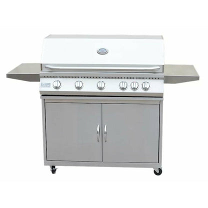 KOKOMO 5 Burner 40 Inch Cart Model BBQ Grill With Locking Casters 304 Stainless Steel - KO-BAK5BG+KO-BAK5BGC