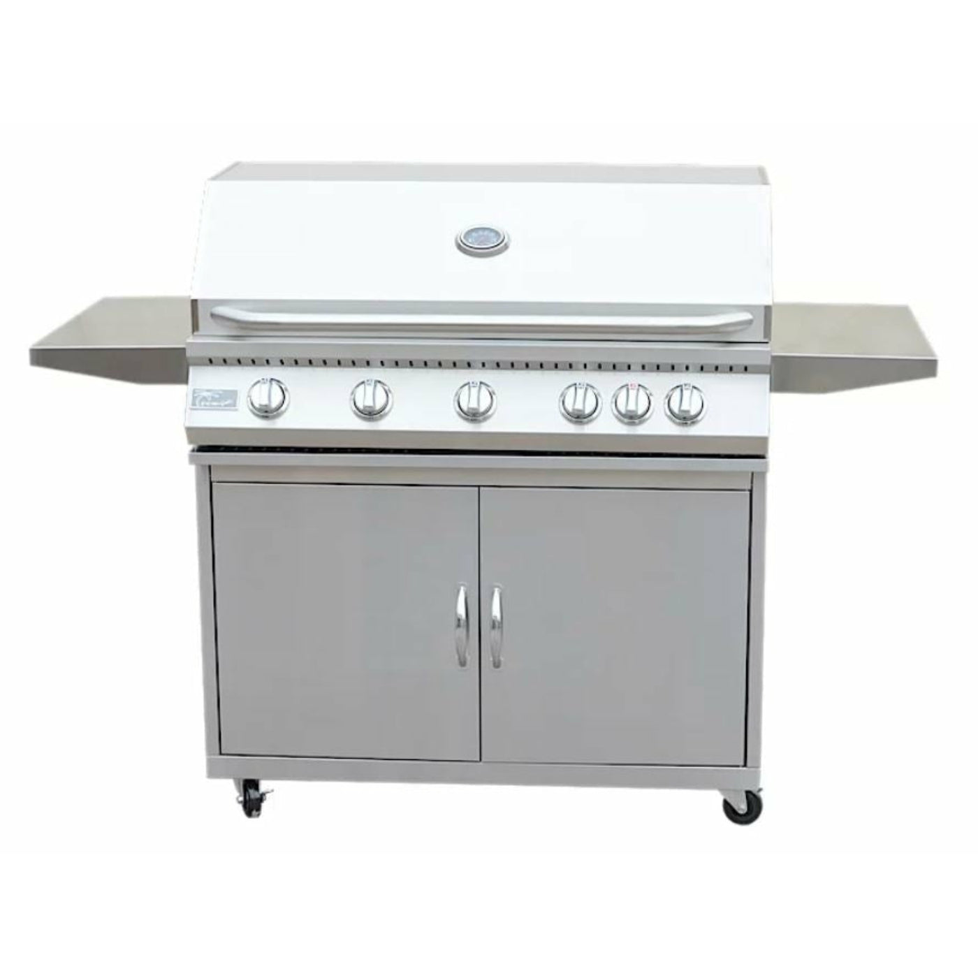 KOKOMO 5 Burner 40 Inch Cart Model BBQ Grill With Locking Casters 304 Stainless Steel - KO-BAK5BG+KO-BAK5BGC