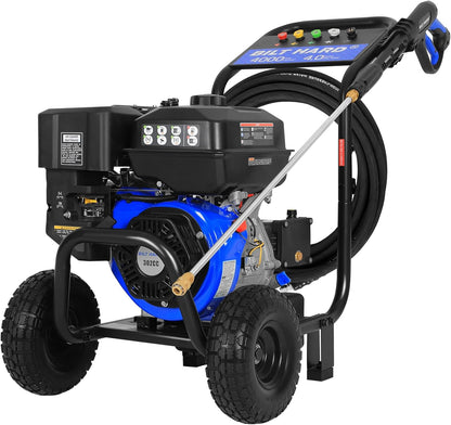 BILT HARD Commercial Pressure Washer, 4000 PSI 4.0 GPM Gas Power Washer Heavy Duty, 302cc Engine, Include Spray Gun and Wand, 5 QC Nozzle Tips, 50 Ft Hose with 3/8" Quick Connect - THA-0356