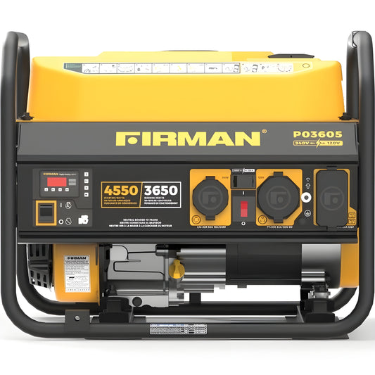Firman P03605 Portable Generator 3650/4550 Watt 30 Amp 120/240V Recoil Start Gas New P03605