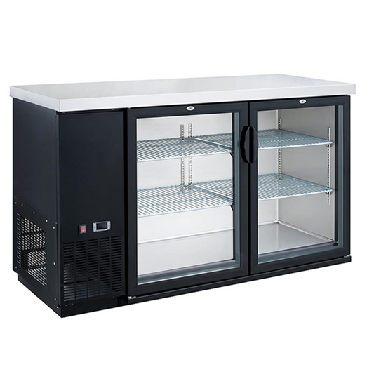 Chef AAA - Commercial 2 Swing Door Back Bar and Beer Beverage Cooler 15.24 cu.ft. - TBB60-H2