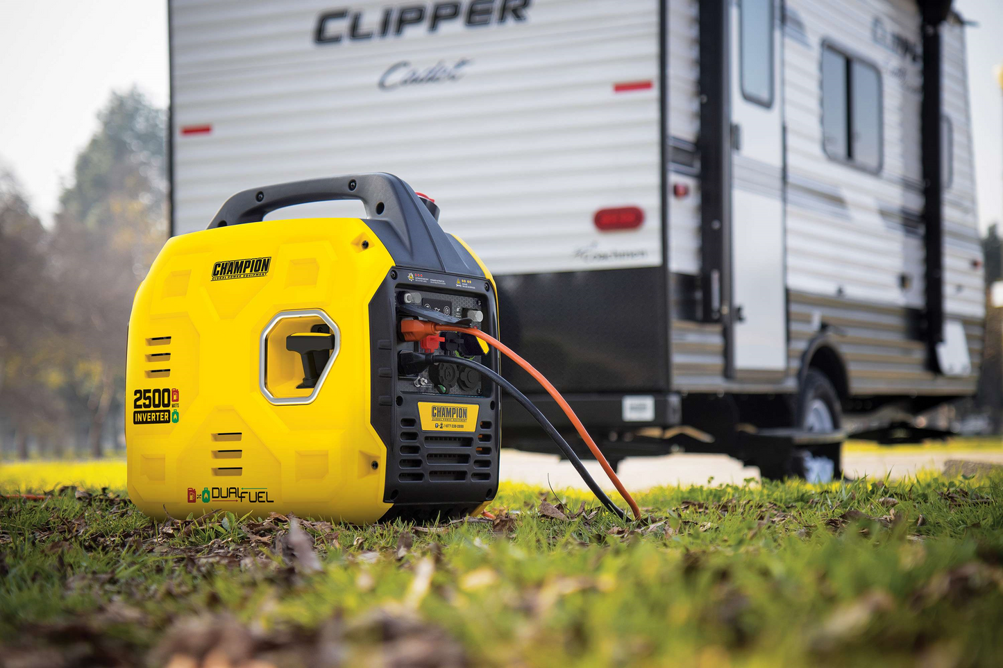 Champion 1850W/2500W Generator Dual Fuel Gas Propane Inverter Low THD CO Shield New - 201183