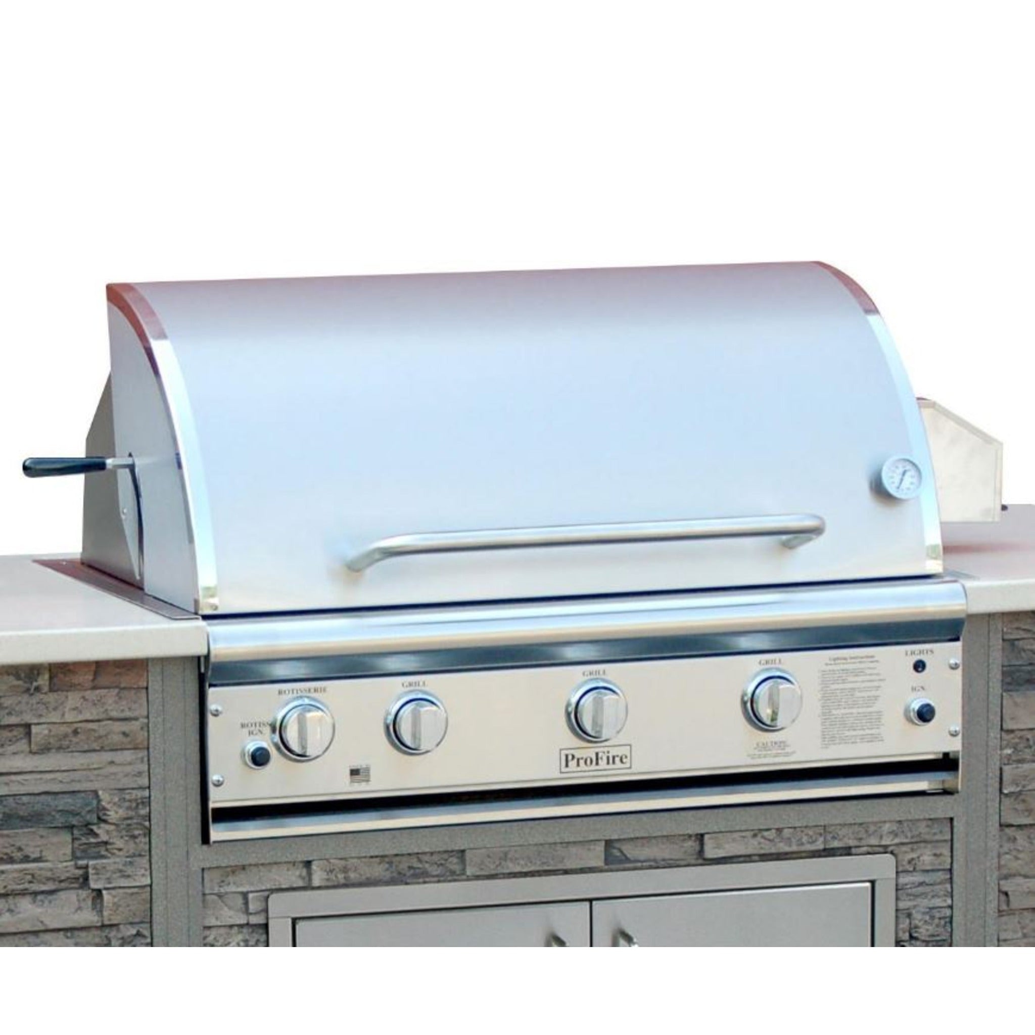 ProFire Deluxe Briquette Series 36-Inch Built-In Infrared Hybrid Grill With Rotisserie - BQDLX36RIH-P