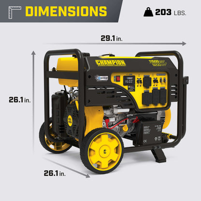 Champion 201494 9200W/11500W Generator 50 Amp Gas Electric Start CO Shield New