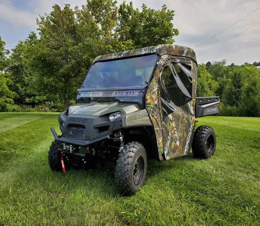 3 Star UTV Polaris Ranger Full-Size 570 3-Passenger - Full Cab Enclosure for Hard Windshield - POLF57-FCF-BLK