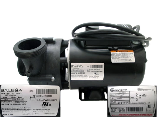 MASTER SPAS PUMP, 3HP 1SP WOW 12 O'CLOCK -  X320539