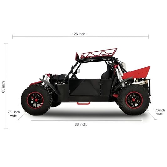 2024 BMS Motor Sniper T-1000 2S 2 Seater Side by Side Dune Buggy Go-Kart