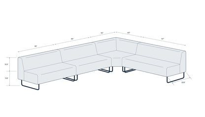 Riverbend Four-Piece Modular Sectional - BPB1096