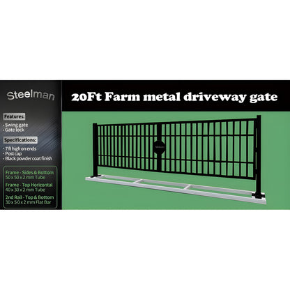 Chery Industrial 20ft Farm Metal Driveway Gate - IF000055