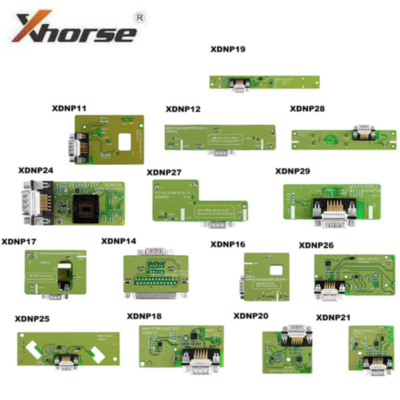 Xhorse - Solder-Free Adapters for Mini PROG & Key Tool PLUS Tablet - BMW - Land Rover - Porsche - Volvo - XHS-ADPSET
