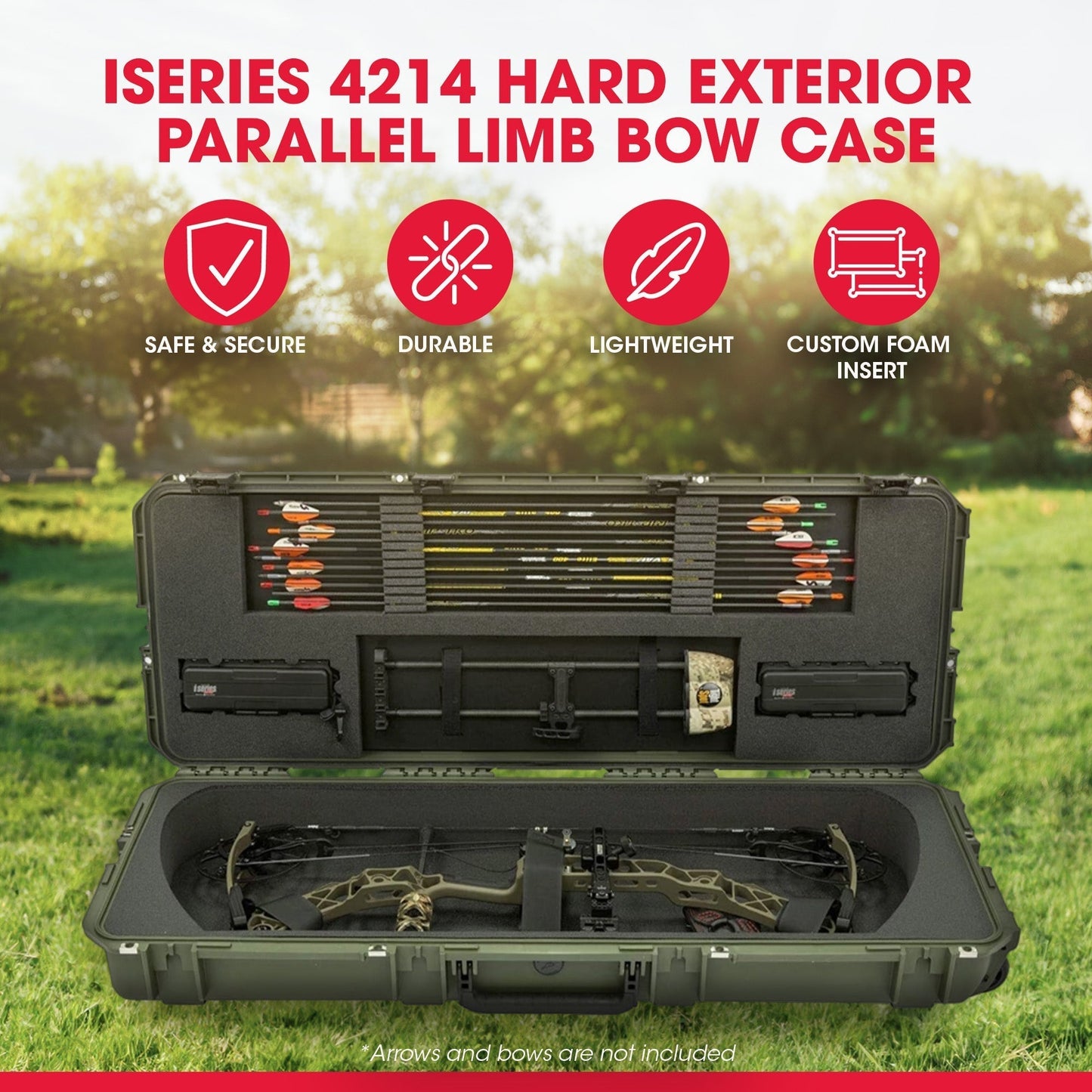 SKB Cases iSeries 4214 Hard Exterior Parallel Limb Bow Case, Green - 215404