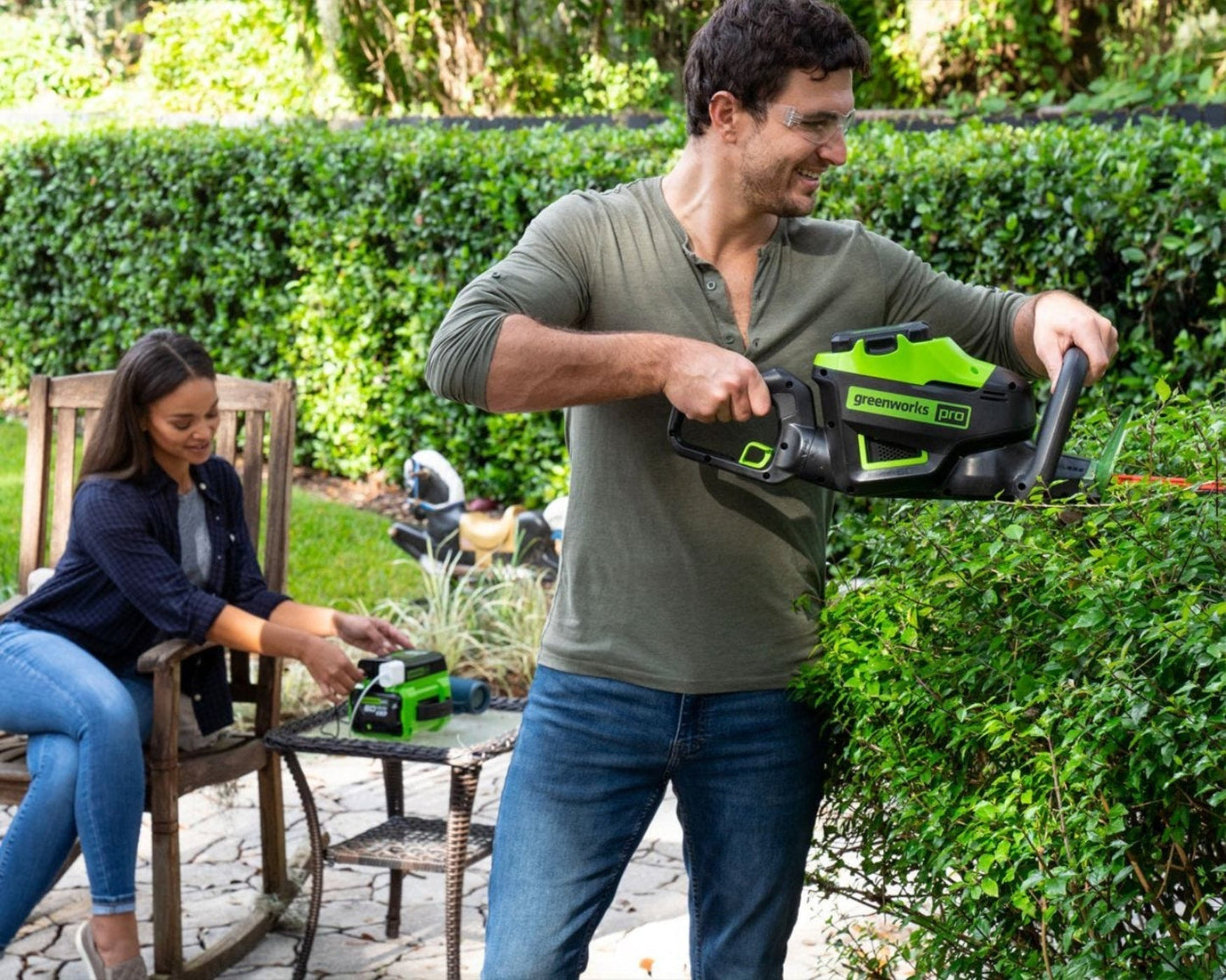 Greenworks 60V 3PC Cordless Battery Combo Kit w/ String Trimmer, Blower & Hedge Trimmer - 1372002-VK