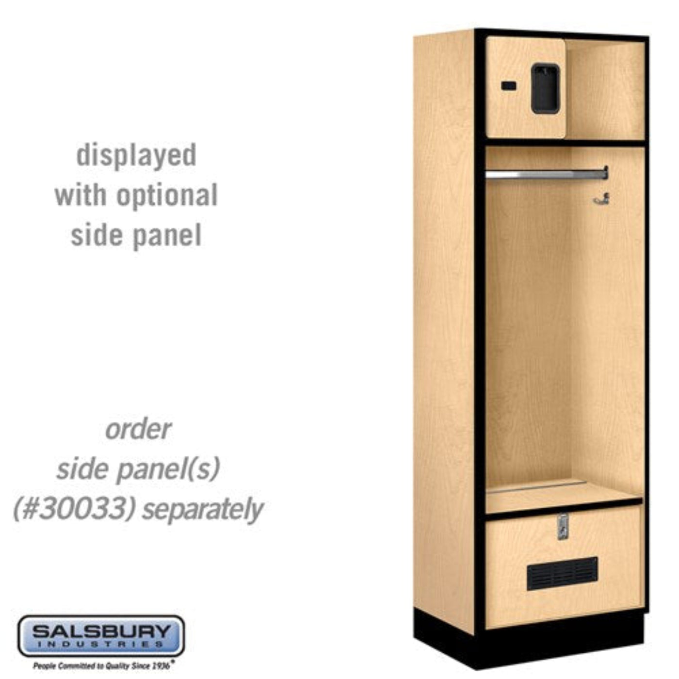 Salsbury 24" Wide Designer Wood Open Access Locker - 30018GRY