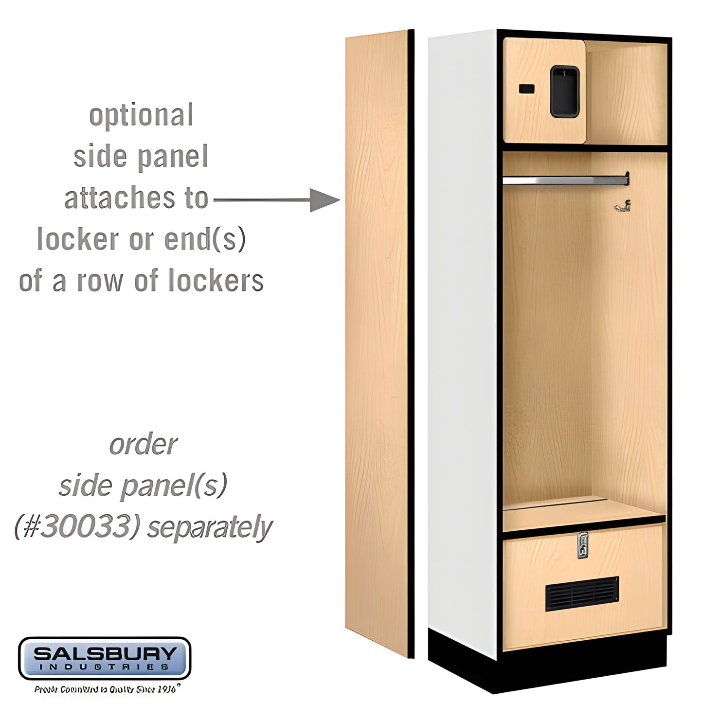 Salsbury 24" Wide Designer Wood Open Access Locker - 30024MAP
